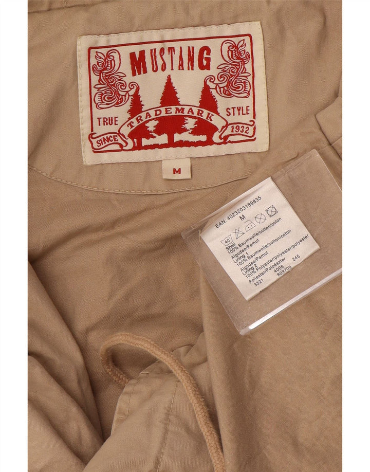 MUSTANG Mens Trench Coat UK 38 Algodão Bege Médio