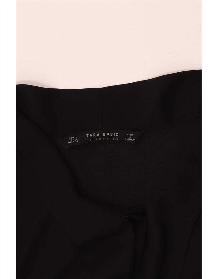 Blusa feminina Zara com gravata frontal UK 14 grande preta