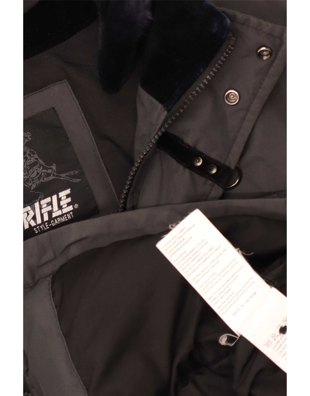 Jaqueta Rifle Mens Parka UK 40 Grande Algodão Cinza