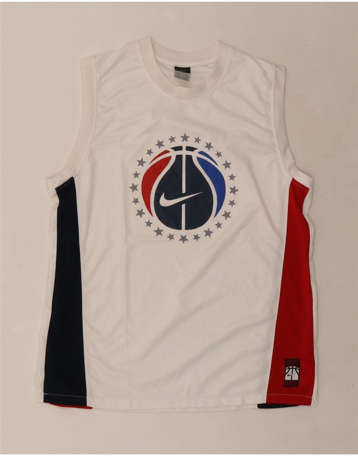 Nike Mens Graphic Vest Top Médio Branco Colourblock Poliéster