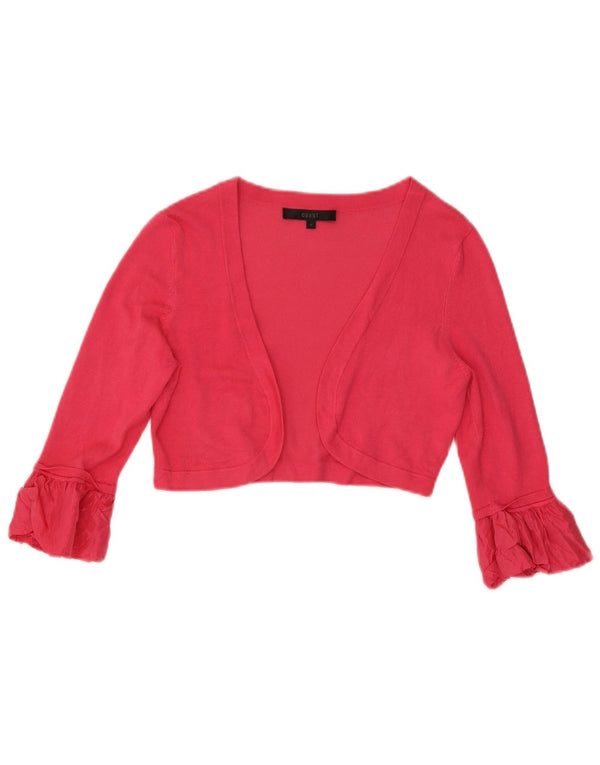 Suéter cardigan feminino Bolero manga 3/4 da Coast Reino Unido 12 viscose rosa médio