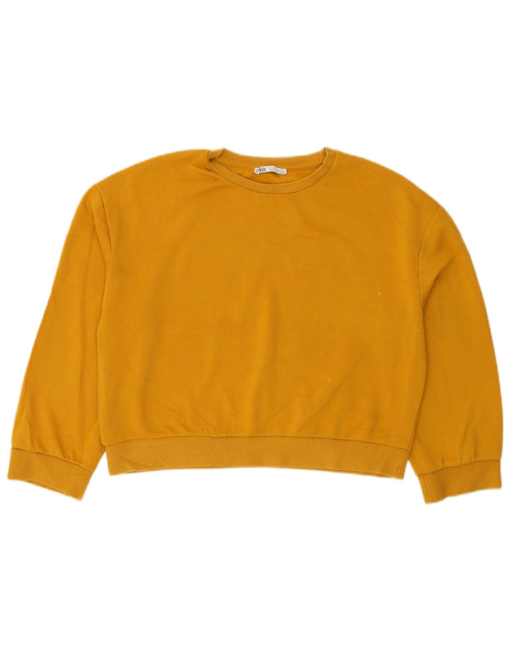 Zara Womens Oversized Sweatshirt Jumper Reino Unido 10 Pequeno Amarelo