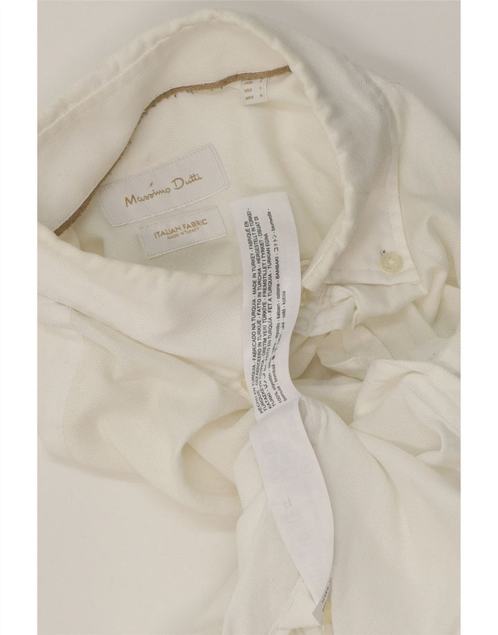 Camisa masculina Massimo Dutti grande algodão branco