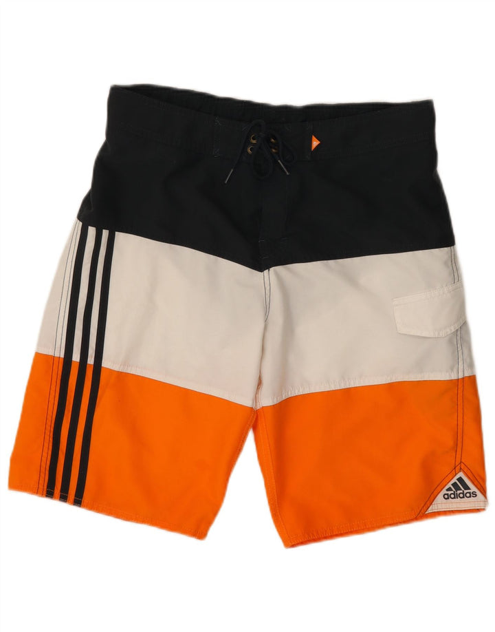 Shorts de natação masculinos ADIDAS pequeno poliéster colorblock multicolorido