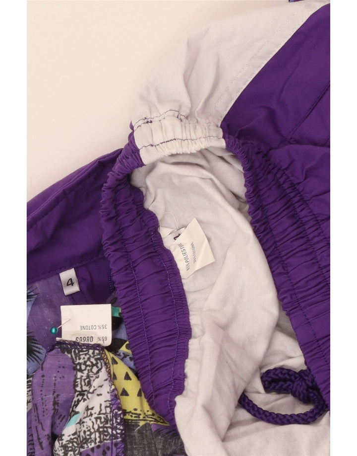 Fato de treino feminino vintage folgado completo Reino Unido 16 patchwork roxo grande