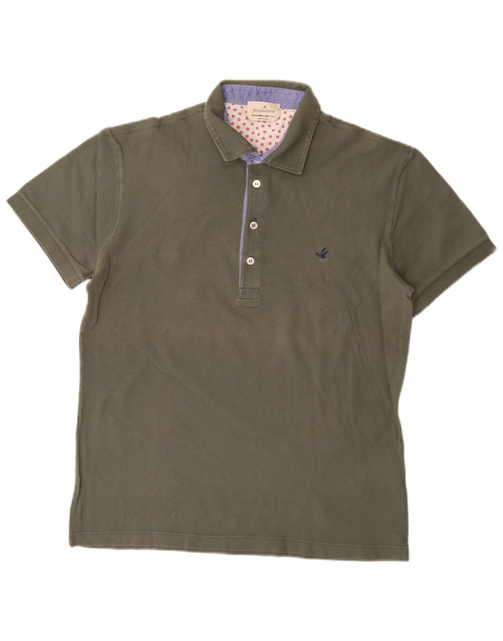 Camisa polo masculina Brooksfield IT 52 grande algodão cáqui