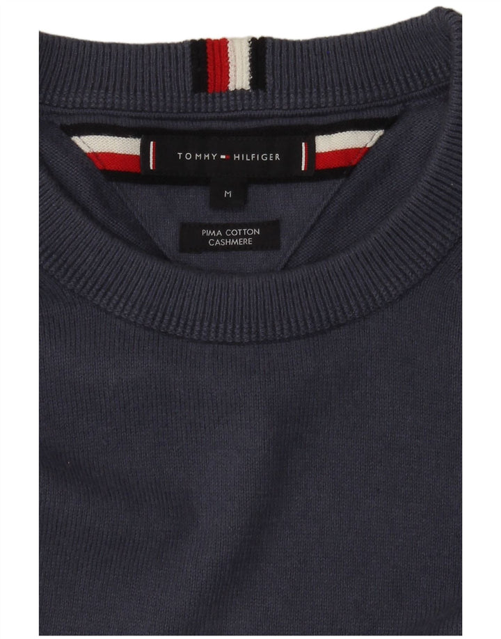 Suéter masculino Tommy Hilfiger com gola redonda e algodão azul médio
