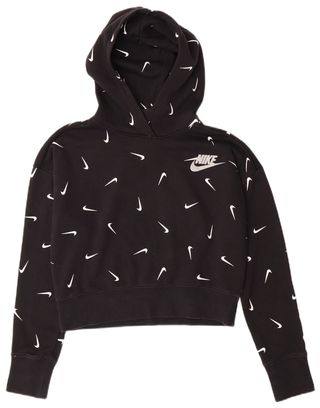Jumper com capuz gráfico NIKE para meninas de 12 a 13 anos grande preto