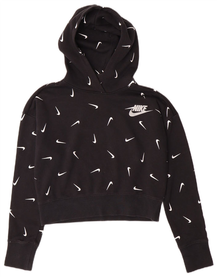 Jumper com capuz gráfico NIKE para meninas de 12 a 13 anos grande preto