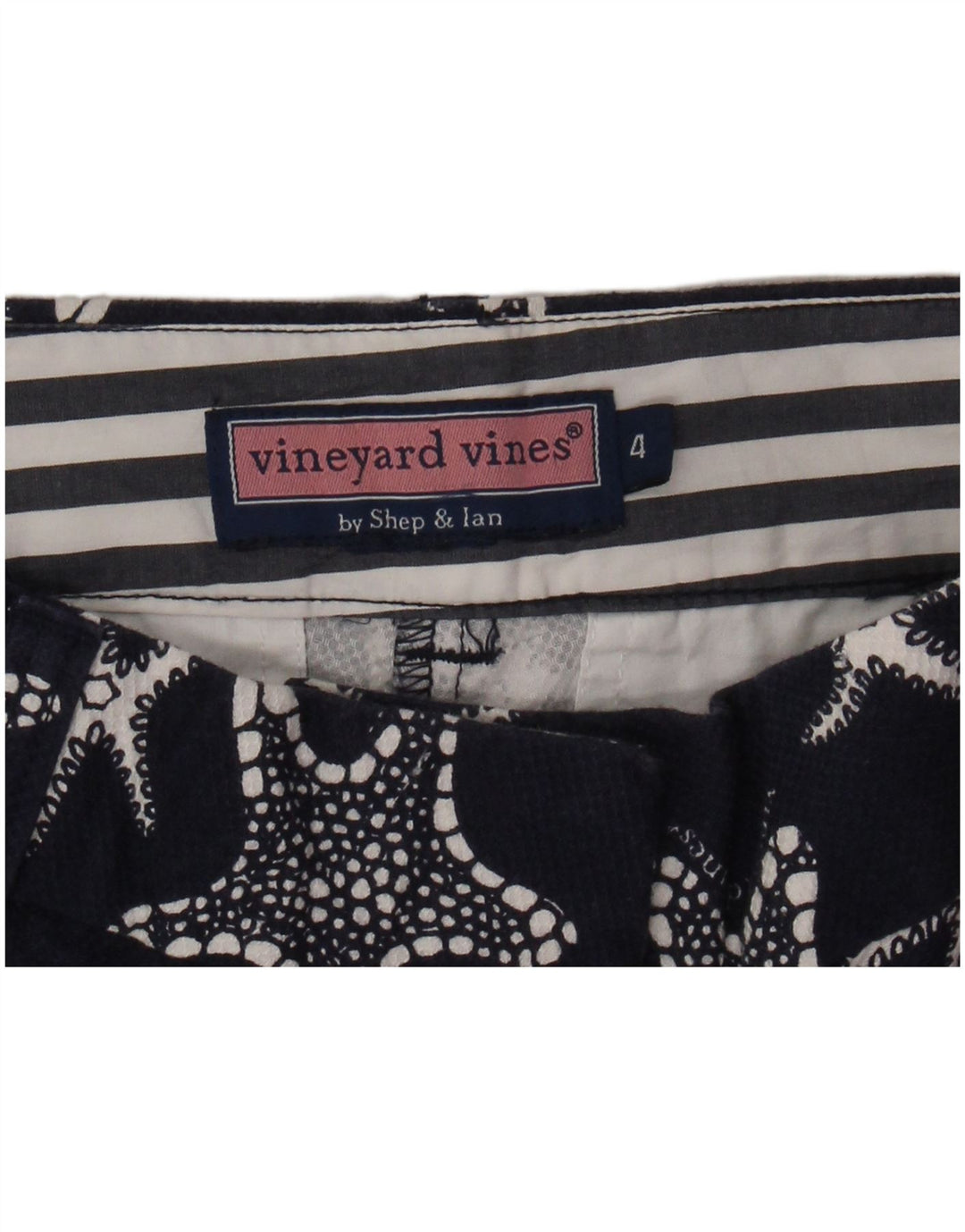 Calça feminina VINEYARD VINES cortada US 4 pequena W28 L25 azul marinho