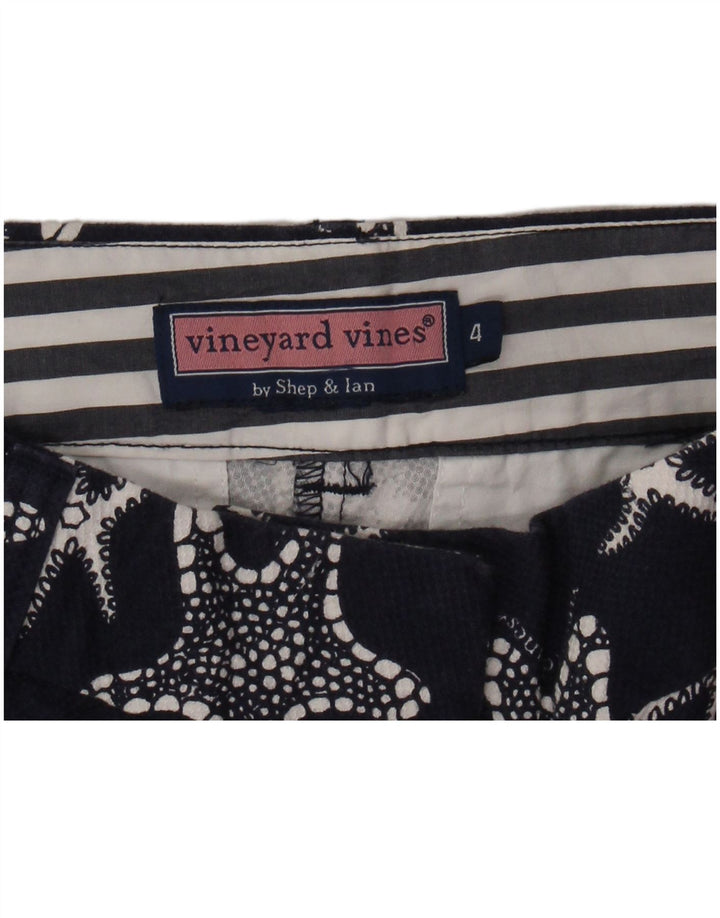 Calça feminina VINEYARD VINES cortada US 4 pequena W28 L25 azul marinho