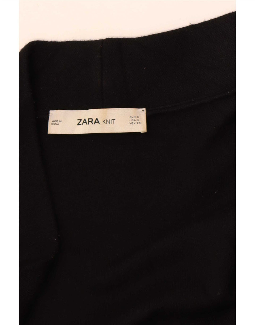 Suéter cardigã aberto Zara Longline feminino Reino Unido 10 pequeno preto