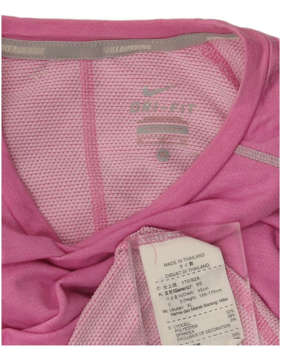 NIKE Mulheres Dri Fit Top Manga Longa UK 18 XL Rosa Lyocell