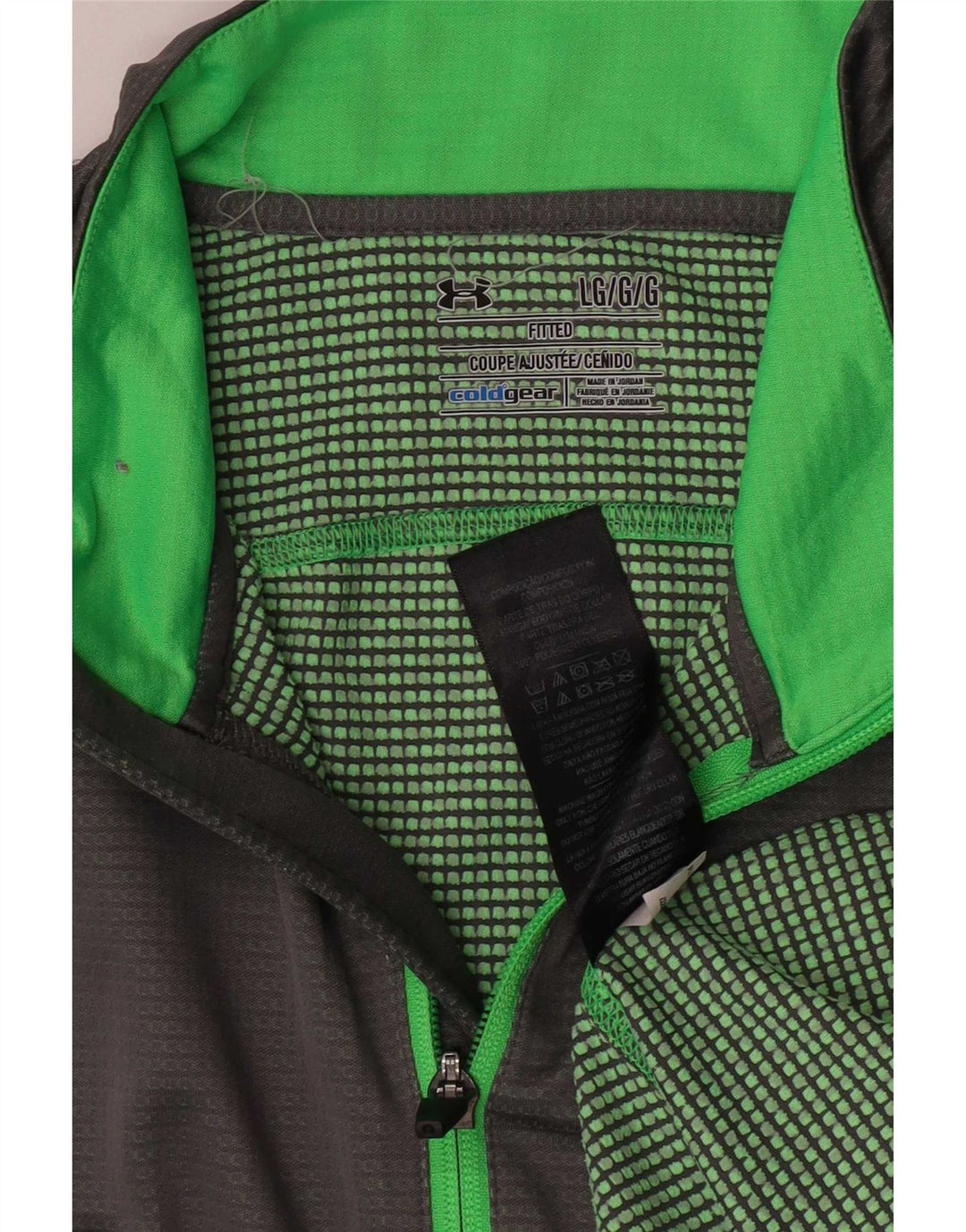 Under Armour Mens Zip Neck Top Manga Longa Grande Cinza Poliéster Esportes