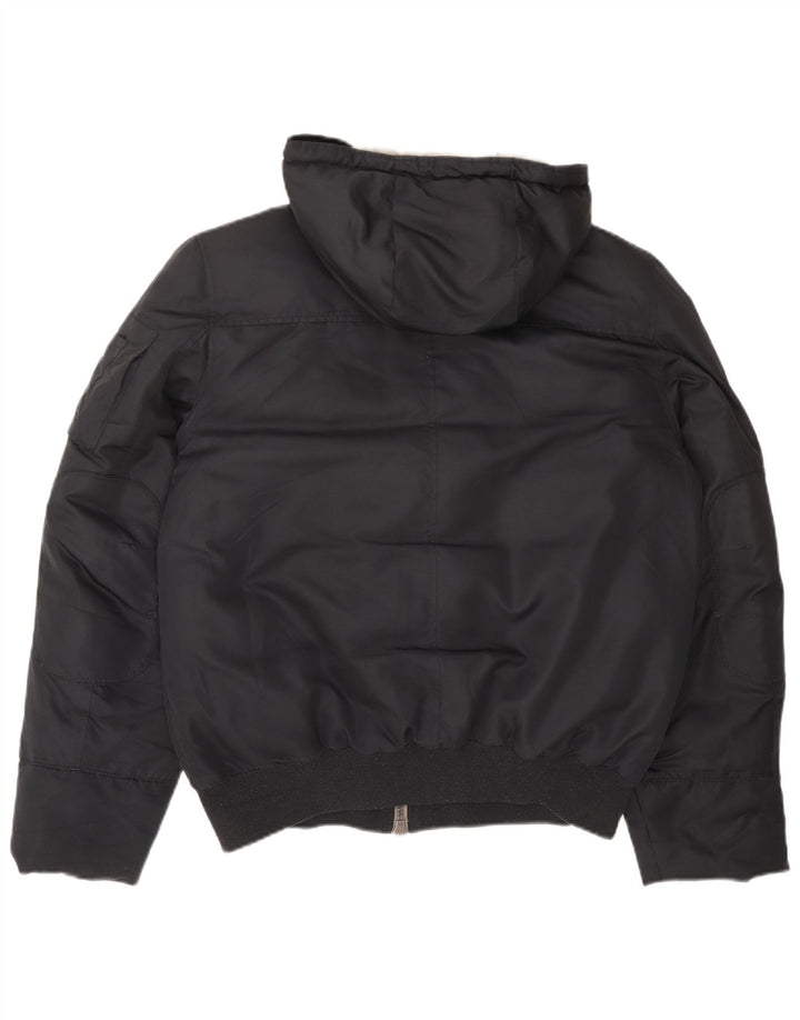 Jaqueta masculina acolchoada com capuz Benetton IT 54 2XL poliéster preto