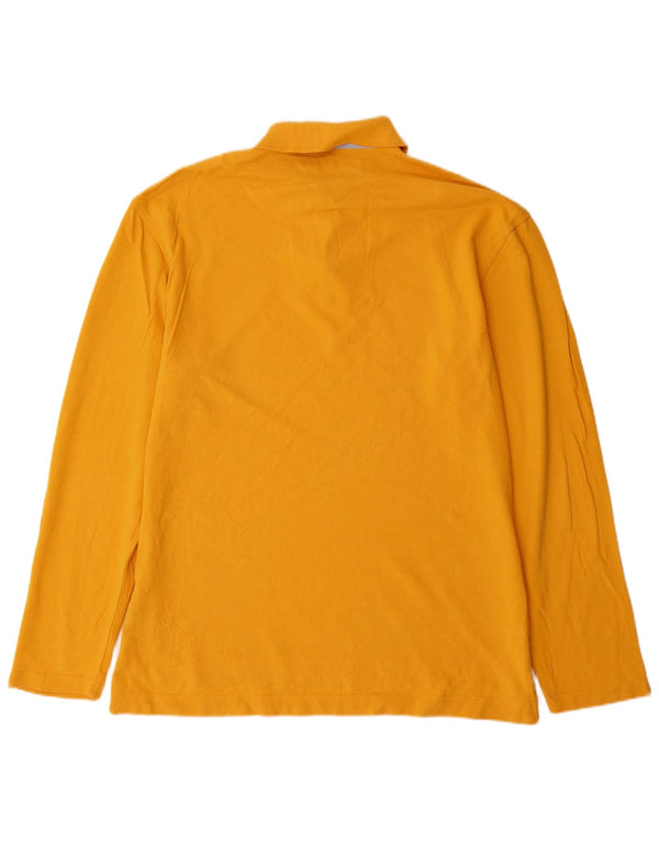 Camisa polo masculina de manga comprida Tommy Hilfiger grande algodão amarelo