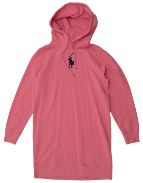 Vestido feminino Polo Ralph Lauren com capuz, 14 algodão rosa médio
