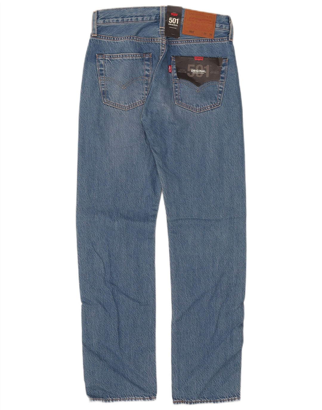 Calça jeans feminina Levi's 501 Straight W26 L30 azul algodão