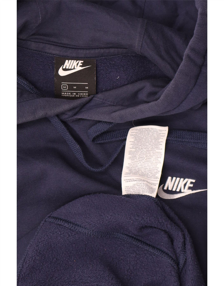 Nike Mens Hoodie Jumper Médio Azul Marinho Algodão