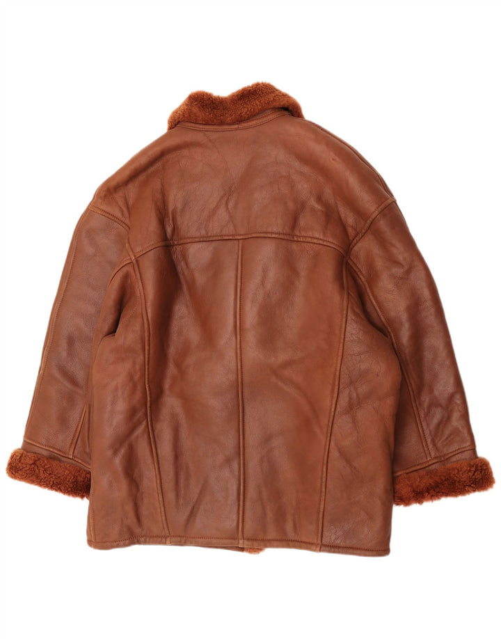 Jaqueta feminina vintage oversized shearling EU 42 grande marrom