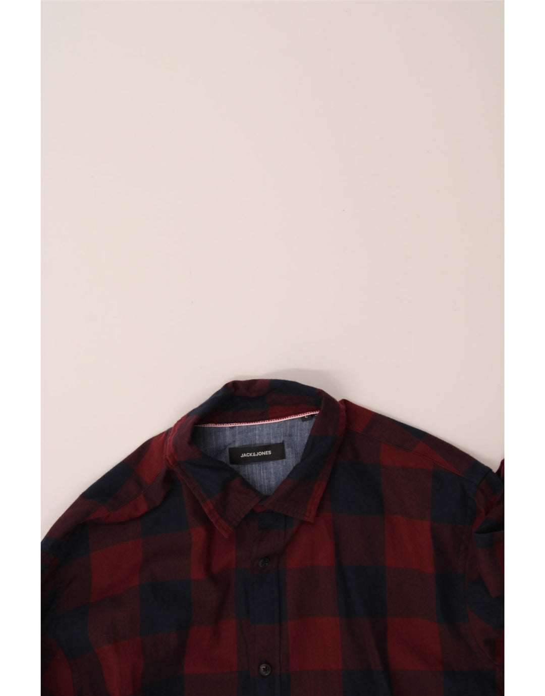 JACK & JONES Mens Shirt Large Red Check Cotton Vintage Jack & Jones and Second-Hand Jack & Jones from Messina Hembry 