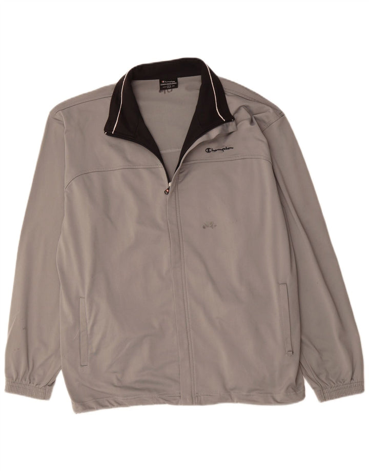Champion Mens Treino Top Jaqueta Grande Cinza Poliéster Esportes