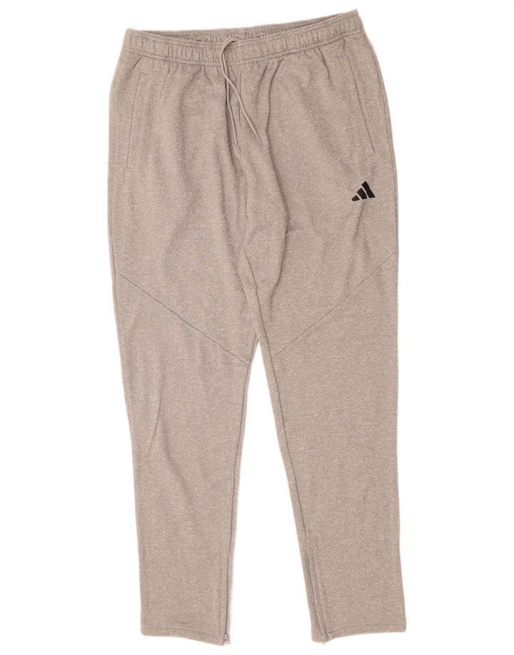 Calças de treino ADIDAS femininas Aeroready UK 20 2XL cinza poliéster
