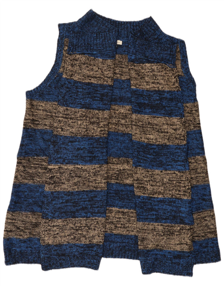 Suéter cardigã feminino sem mangas Marks & Spencer Reino Unido 14 azul médio