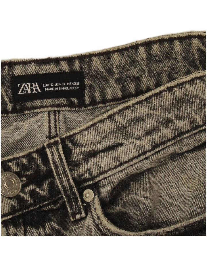 Zara Saia jeans feminina pequena W26 cinza