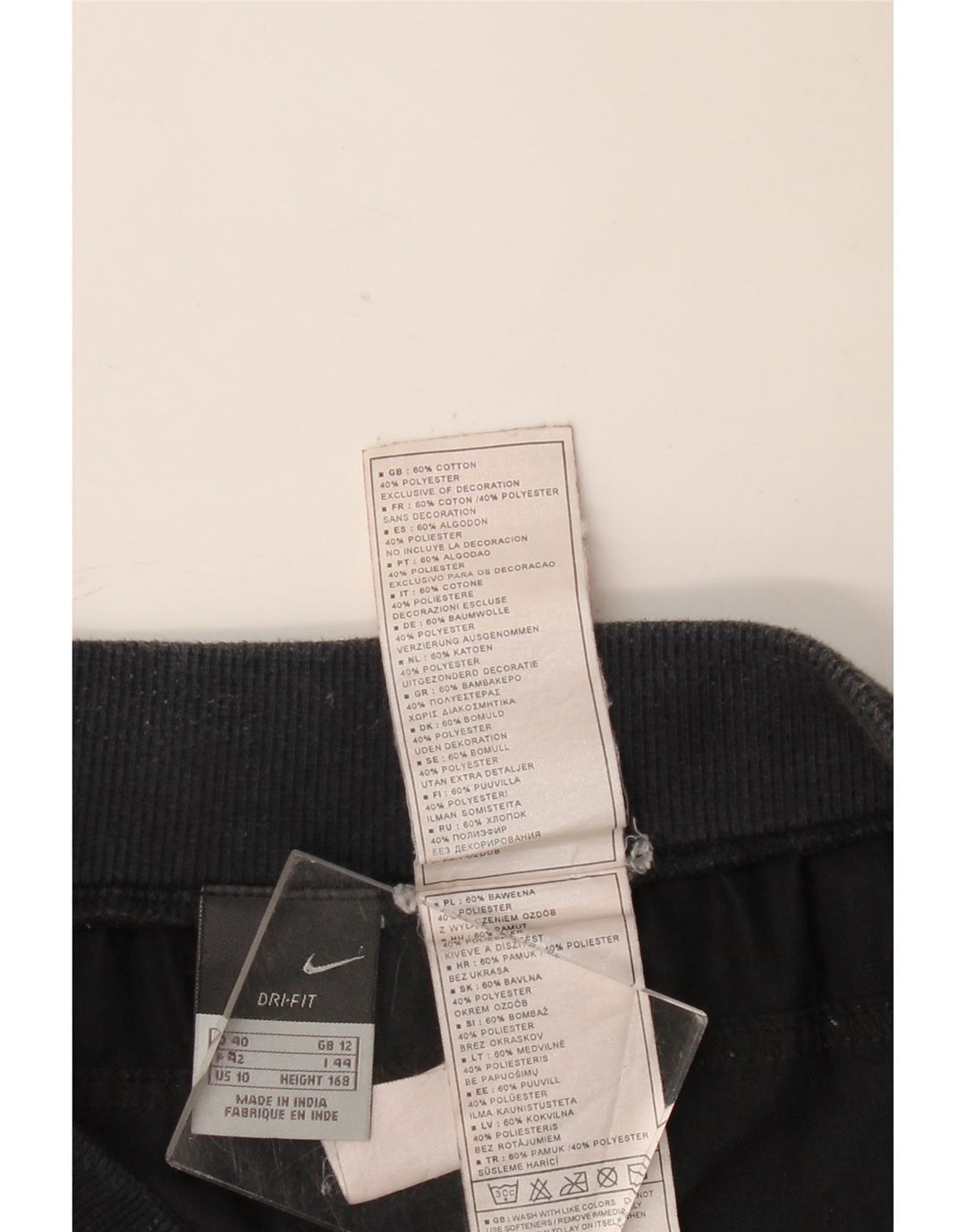 Calça capri feminina Nike UK 12 médio W32 L20 algodão preto