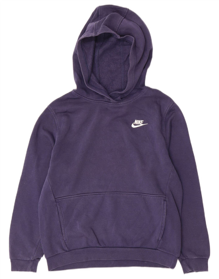 NIKE Boys Hoodie Jumper 13-14 Years XL Navy Blue Polyester