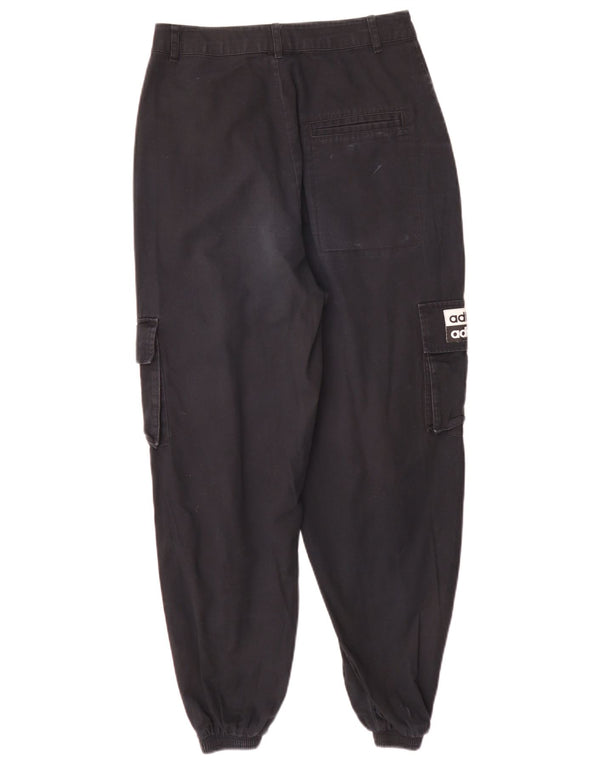 Calça cargo feminina Adidas cintura alta jogger UK 8 pequena W26 L27 preta