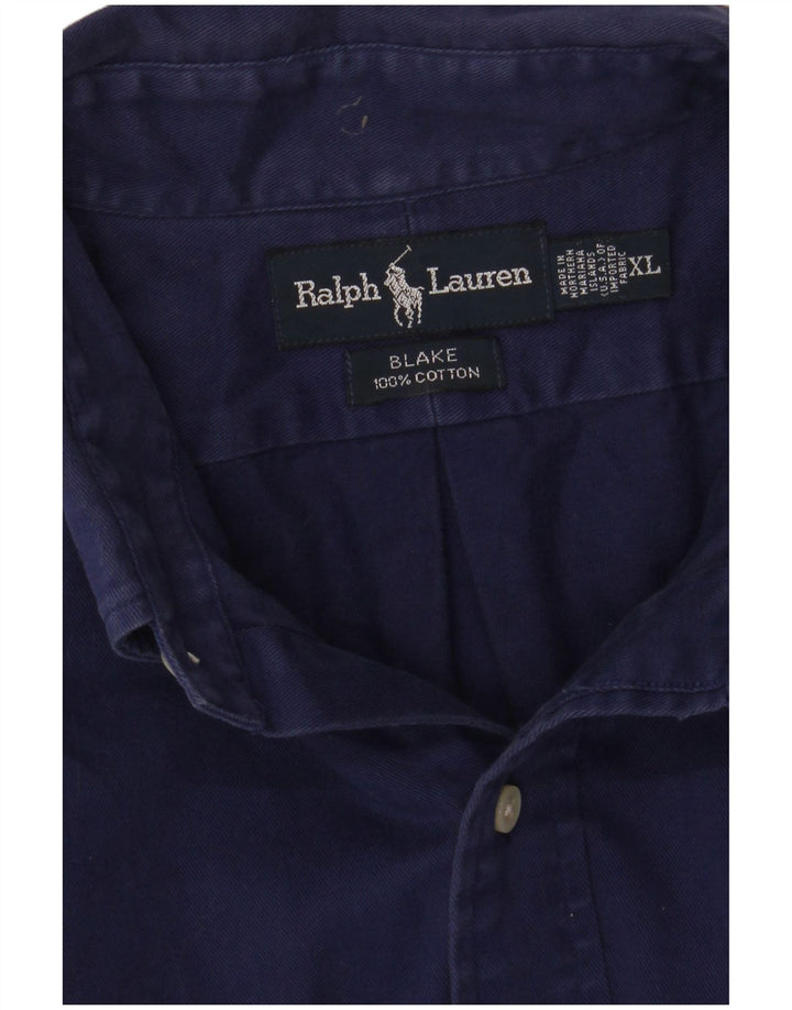 Camisa Ralph Lauren masculina Blake XL algodão azul marinho