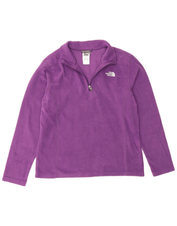 Suéter de lã The North Face para meninas com gola e zíper 14-15 anos XL roxo poliéster