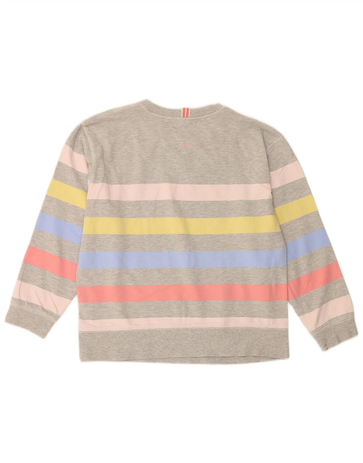 JOULES moletom feminino jumper UK 12 algodão listrado cinza médio