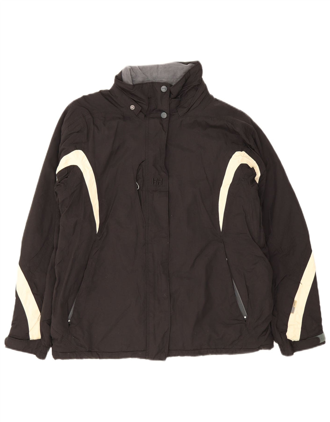 Jaqueta corta-vento feminina Helly Hansen UK 38 médio preto colorblock nylon