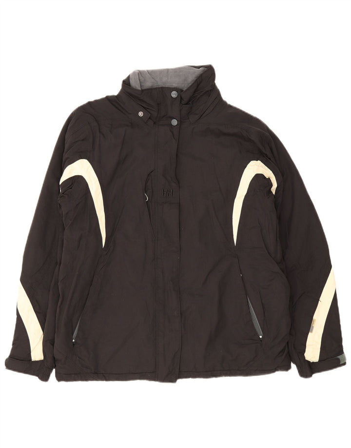 Jaqueta corta-vento feminina Helly Hansen UK 38 médio preto colorblock nylon