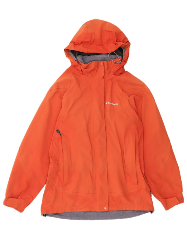 Jaqueta de chuva com capuz feminina Sprayway UK 12 poliéster laranja médio