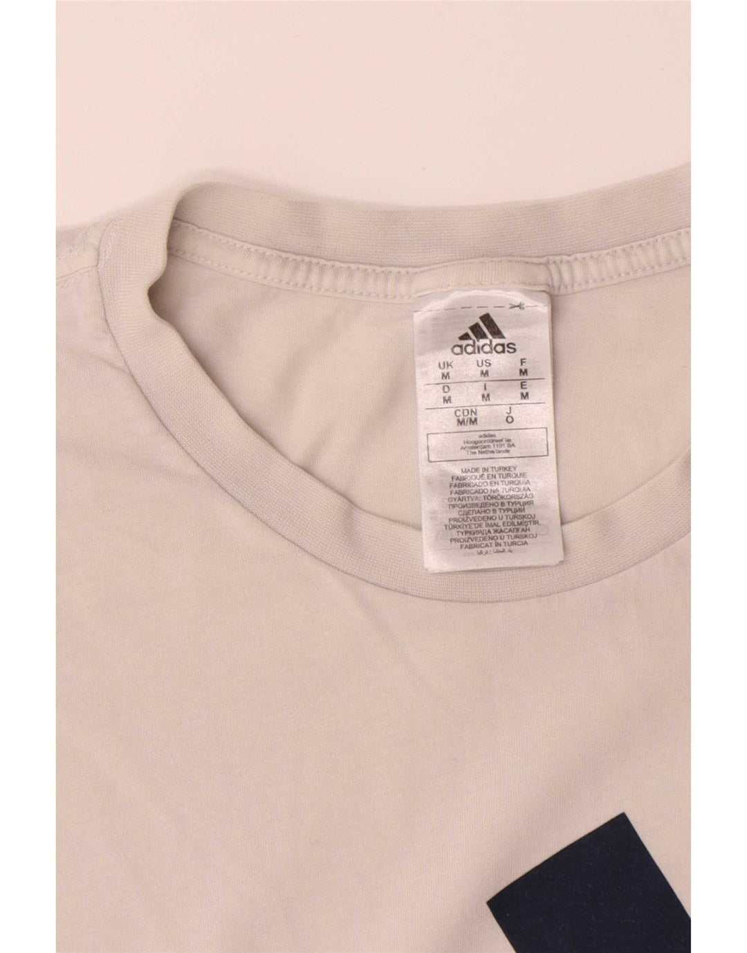 Adidas Mens Graphic T-Shirt Top Médio Algodão Branco