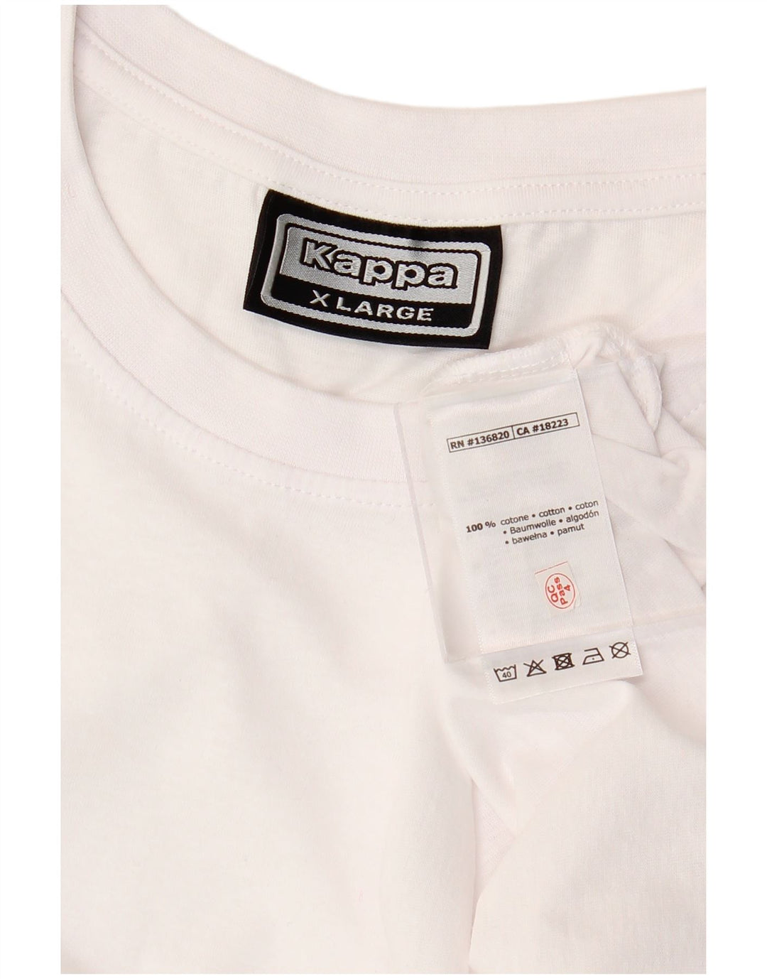 Camiseta masculina KAPPA Top XL algodão branco