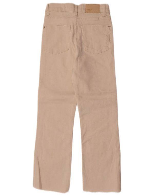 Calça jeans feminina Zara Bootcut EU 32 2XS W22 L26 algodão branco