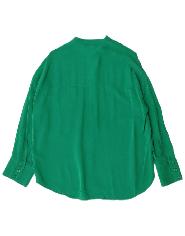 Camisa oversized feminina Zara UK 6 XS verde viscose