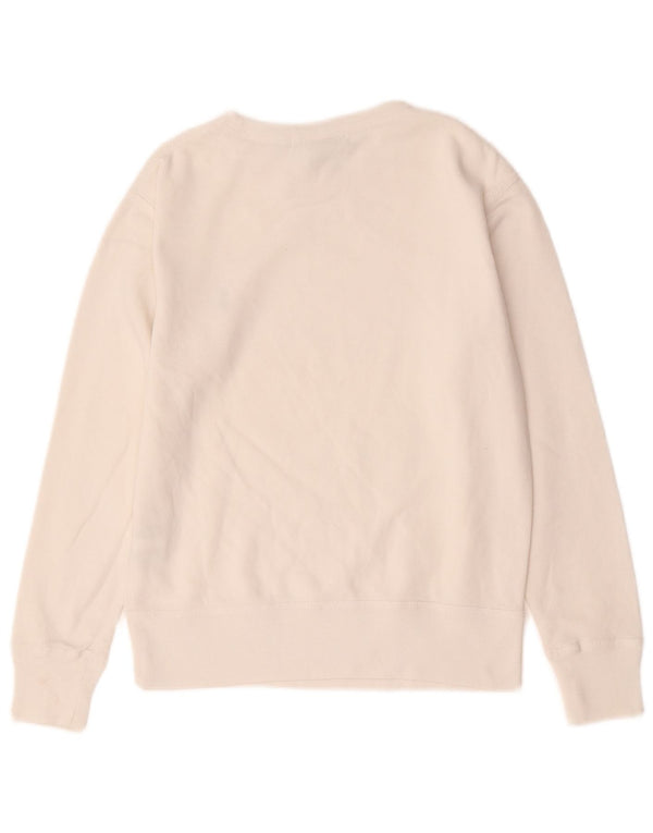 Ralph Lauren moletom feminino jumper UK 10 pequeno algodão branco