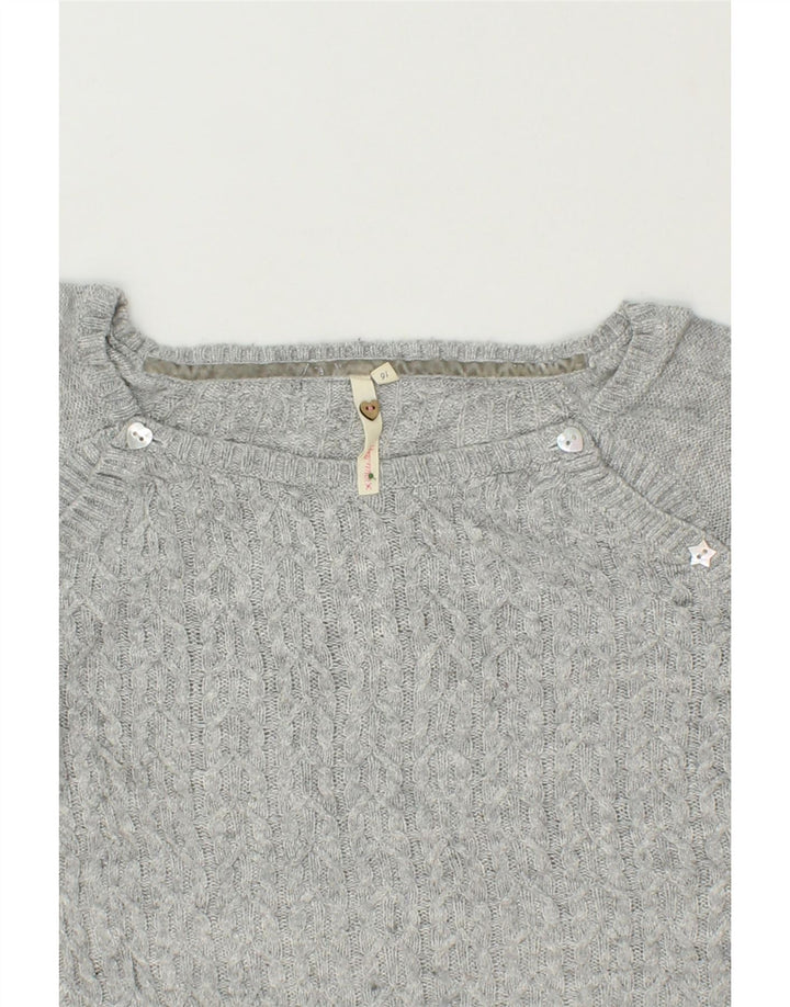 WHITE STUFF Girls Boat Neck Jumper Sweater 15-16 Years Grey Cotton Vintage White Stuff and Second-Hand White Stuff from Messina Hembry 