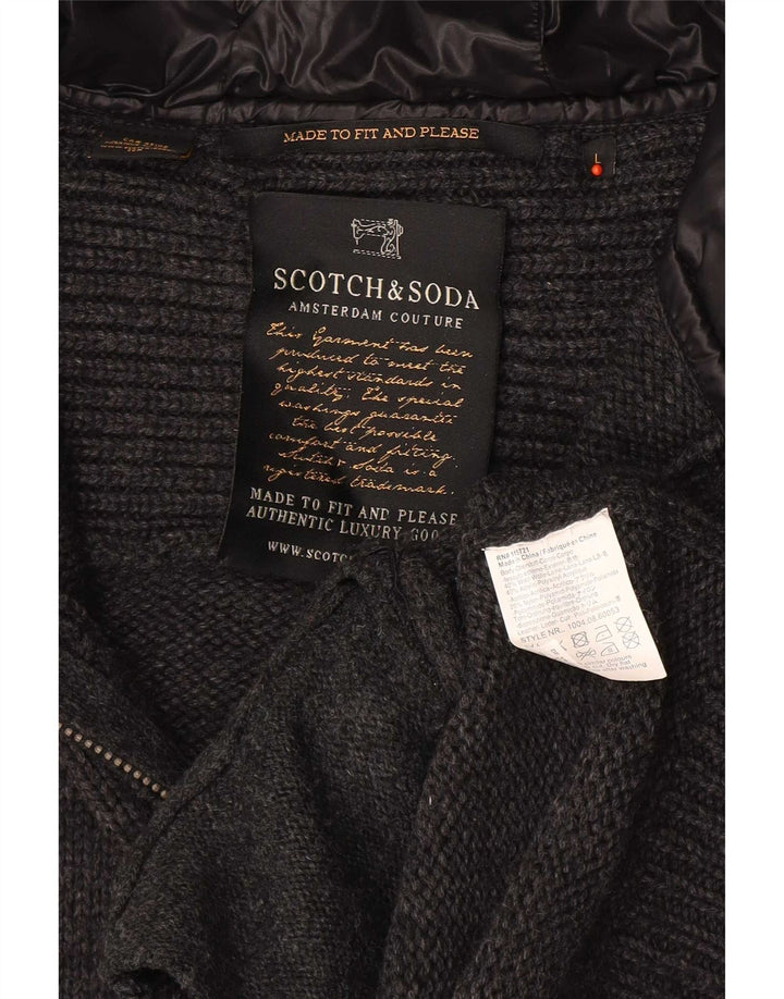 Suéter cardigã masculino Scotch & Soda grande lã cinza