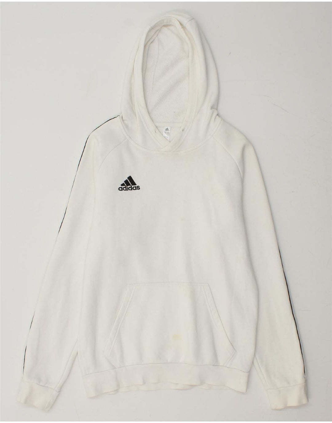 ADIDAS Mens Hoodie Jumper Pequeno Algodão Branco