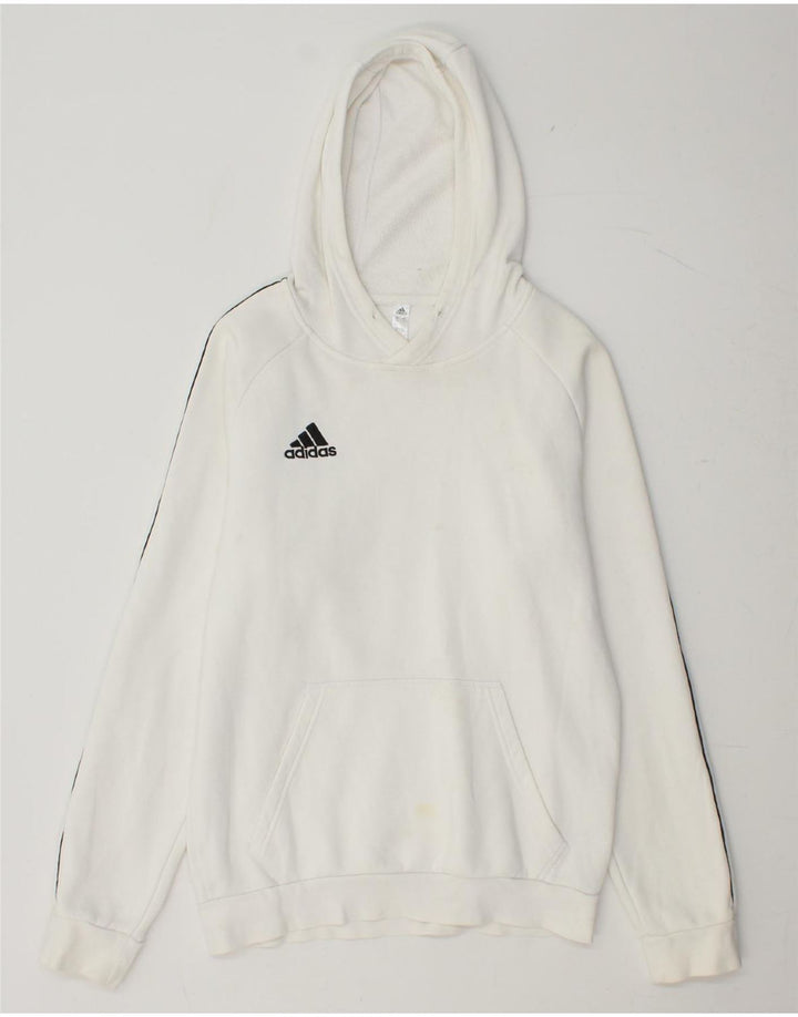 ADIDAS Mens Hoodie Jumper Pequeno Algodão Branco