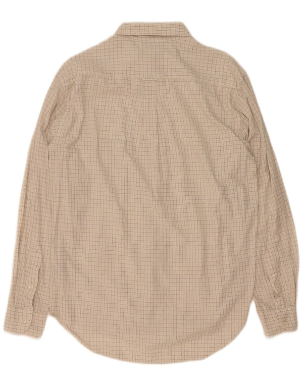 Camisa masculina Fila de algodão xadrez bege médio