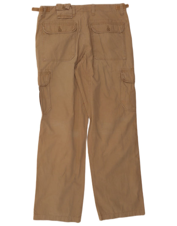 Calça cargo reta masculina Zara EU 46 XL W36 L34 algodão bege