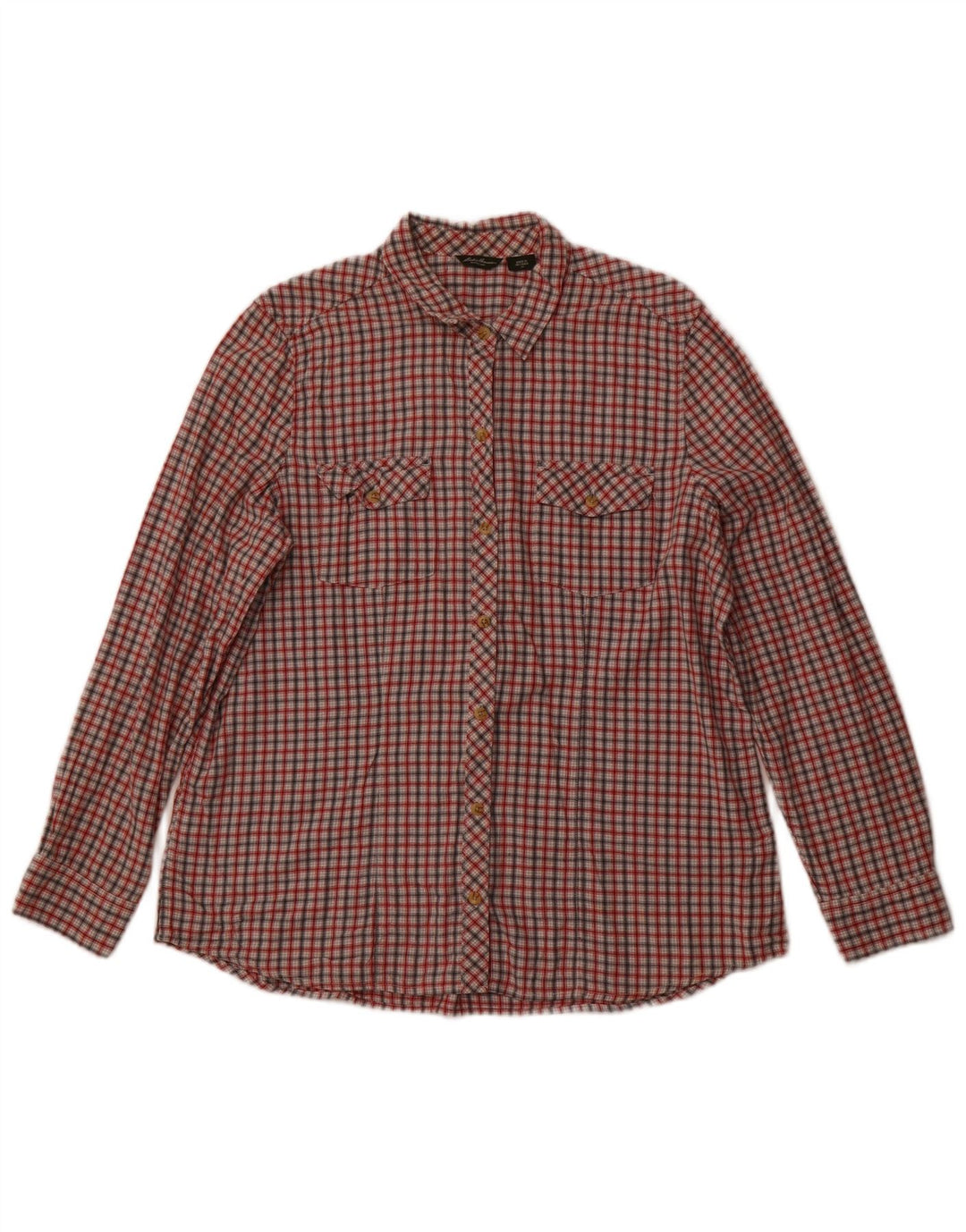 Camisa feminina Eddie Bauer UK 18 XL algodão xadrez multicolorido